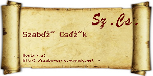 Szabó Csák névjegykártya