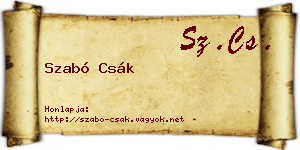 Szabó Csák névjegykártya