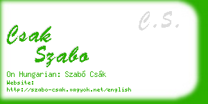 csak szabo business card